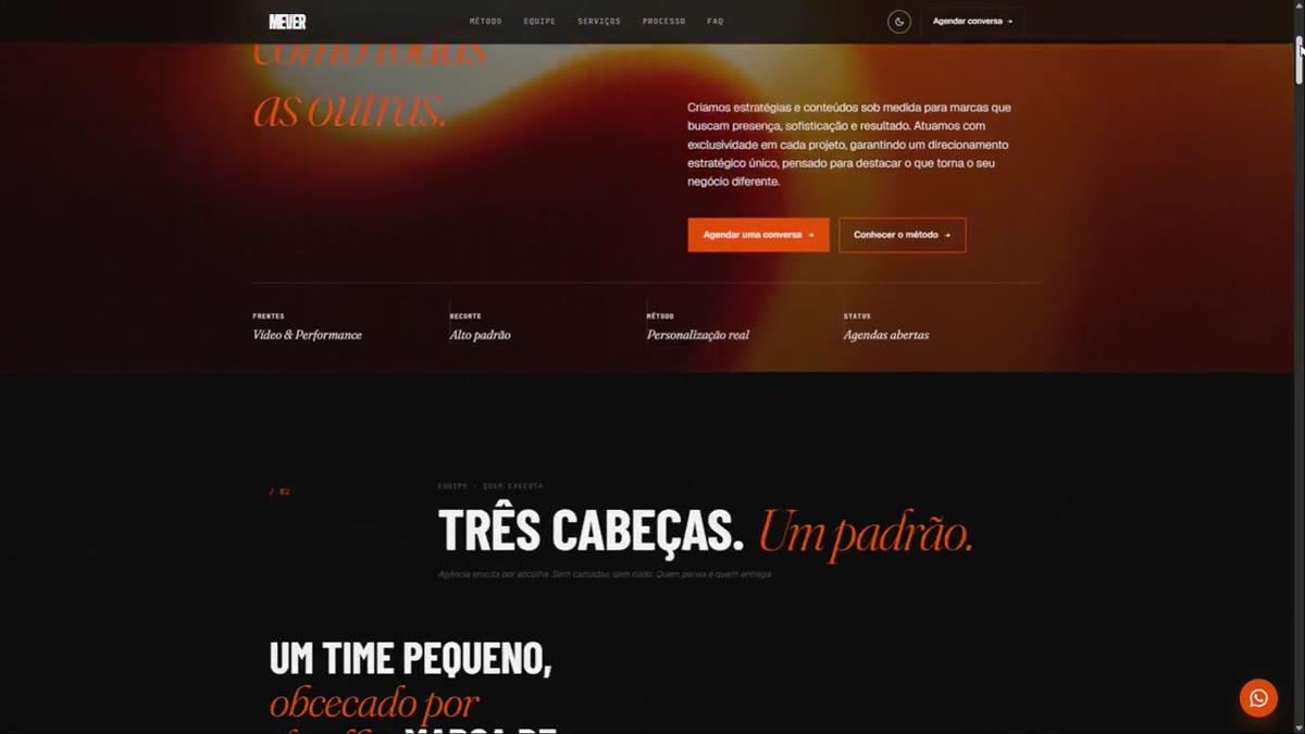 Site Mever — agência boutique alto padrão